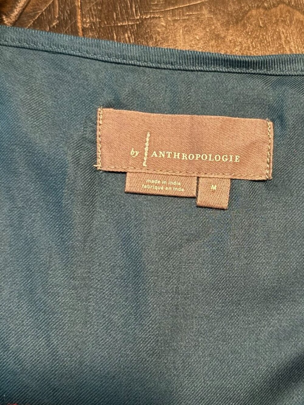 Anthropologie Medium Beaded Embroidered Flowy Teal Tank Top - Picture 12 of 12